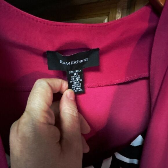 R&M Richards Dress and Jacket Set - Black and White Print - Size 10 - Picture 8 of 12